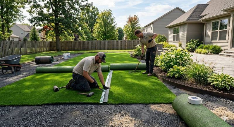 Artificial Grass Installation detail